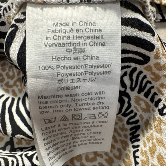 J crew womens button up zebra Animal Print Button-Up Blouse Sz L - Picture 8 of 8